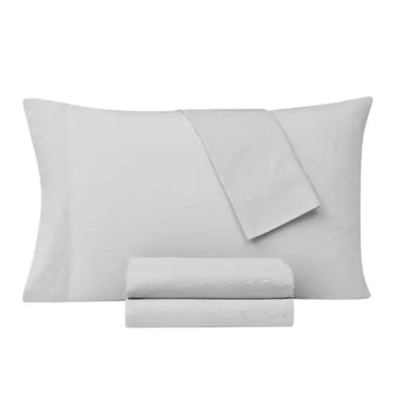 FRYE Linen Cotton Blend Gray QUEEN Sheet Set 4pc - Picture 3 of 10